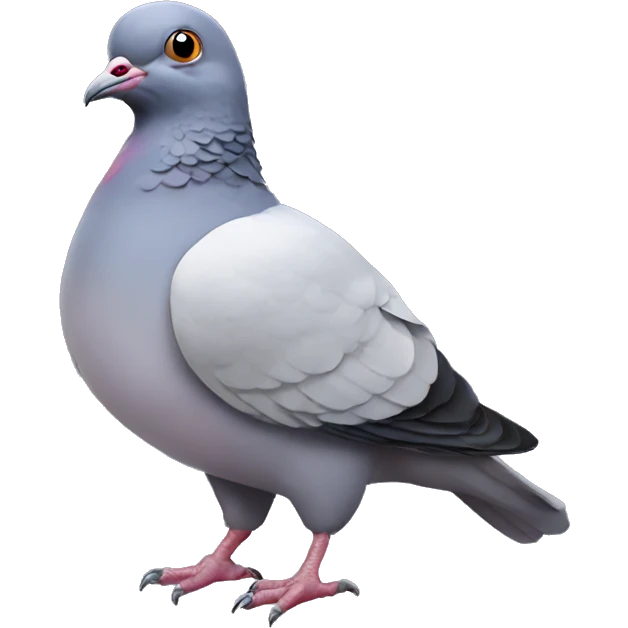 Blushing pigeon emoji