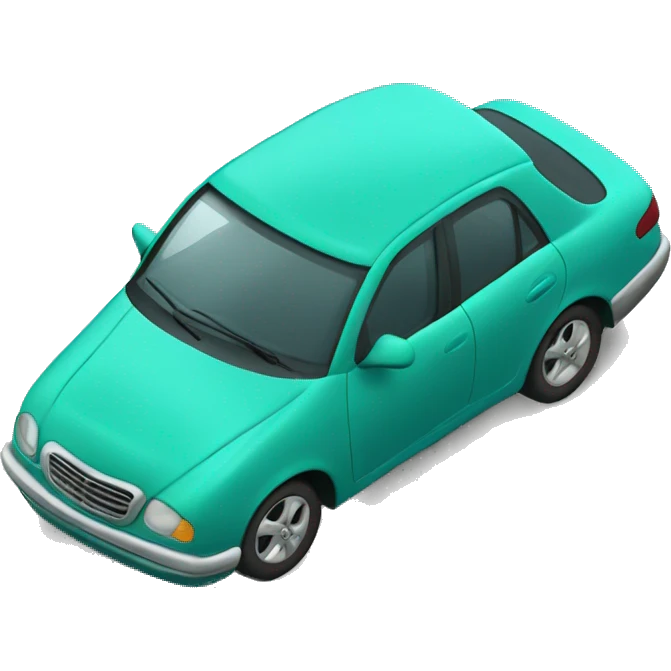 teal seal sitting in teal car side view emoji