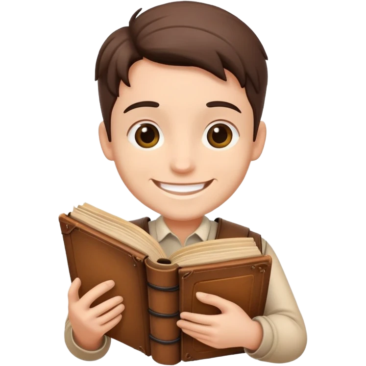 storyteller with book emoji