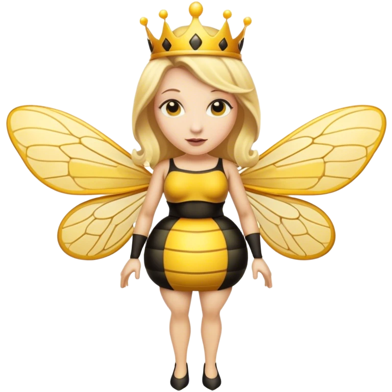 Full Body medium size Queen bee woman with  blonde hair and big nose emoji