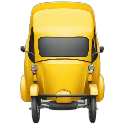 yellow auto rickshaw india from bird eye view emoji