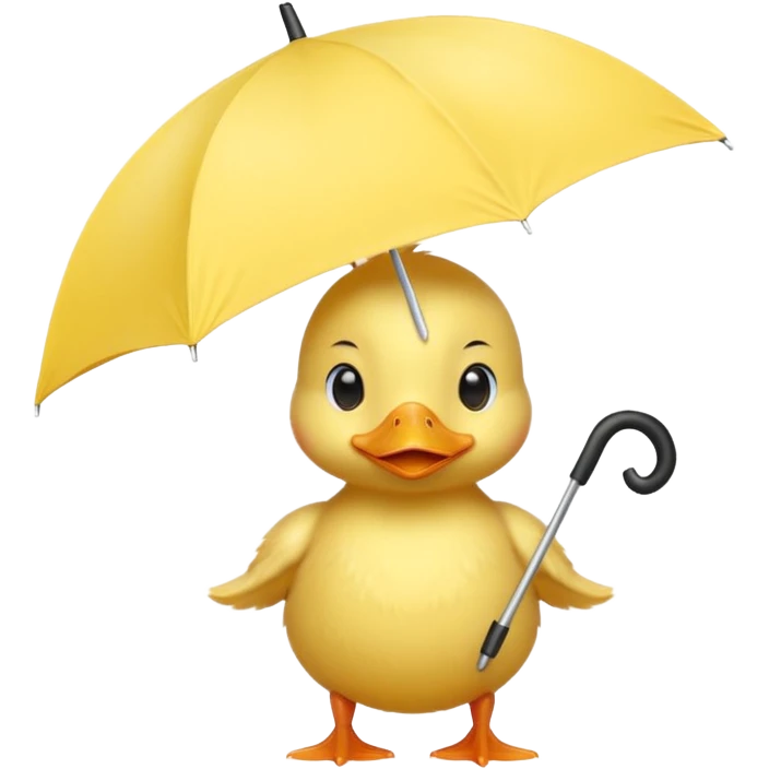 baby Duck holding white umbrella emoji