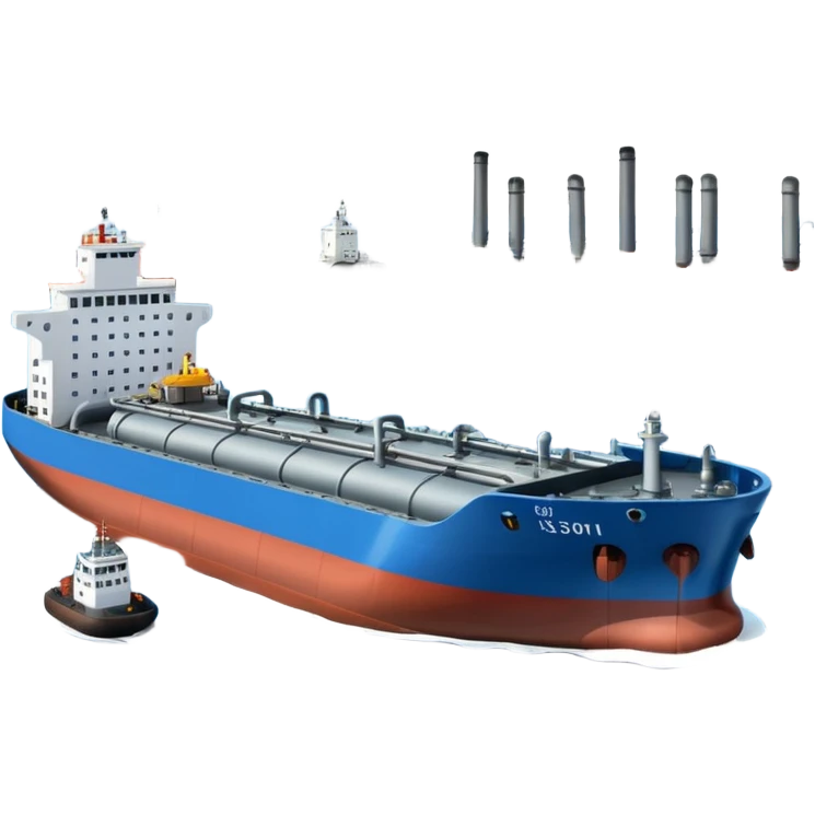 Seaport with a tanker in PNG format emoji