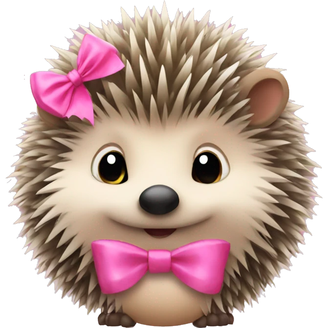 hedgehog with a pink bow emoji