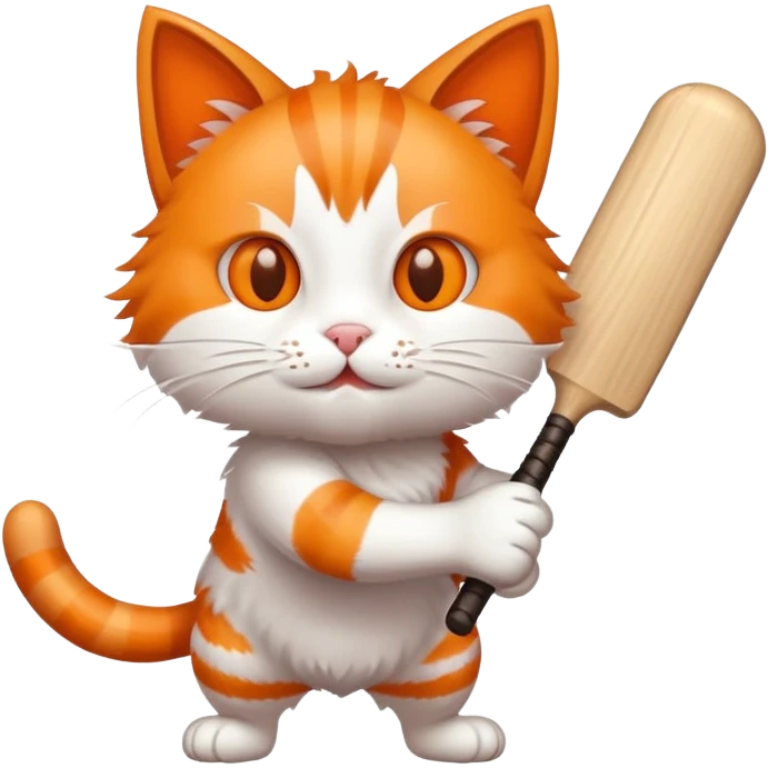 Cat playing cricket  emoji