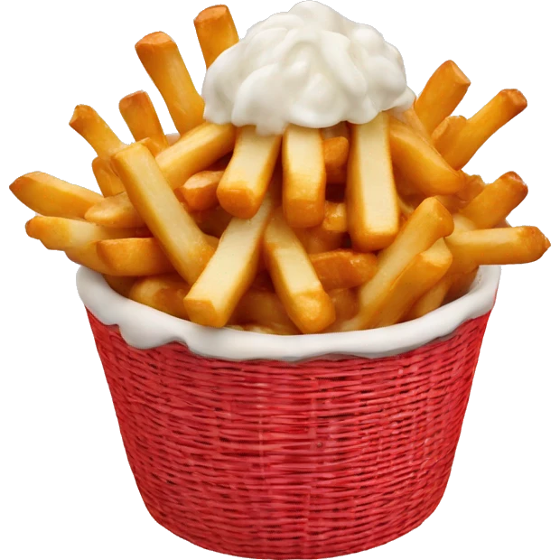 poutine in red and white basket emoji