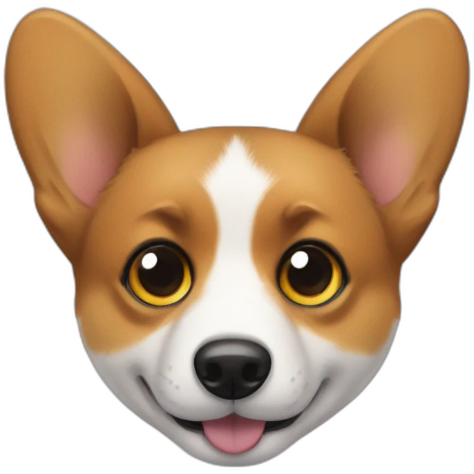 Black corgi wrinckle eye emoji