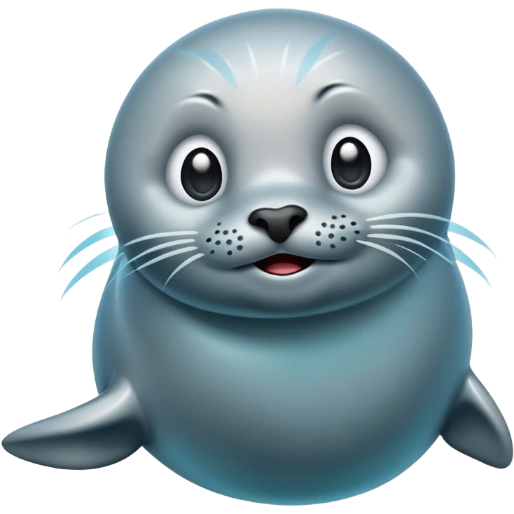 Cinematic Comical Seal Portrait Emoji, Head tilted dramatically with an exaggeratedly shocked expression, featuring a polished, streamlined body with wide, comically expressive eyes brimming with humorous disbelief, Simplified yet hilariously expressive features, highly detailed, glowing with a slightly sassy aquatic glow, high shine, dramatic yet playful, stylized with an air of quirky maritime attitude, soft glowing outline, capturing the essence of a meme-worthy seal that appears ready to side-eye its way into viral fame! emoji