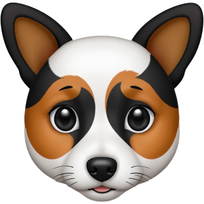 Jack russel with black on one ear and small black dots on the other ear emoji