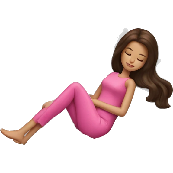 Brunette barbie sleeping in a pillow emoji