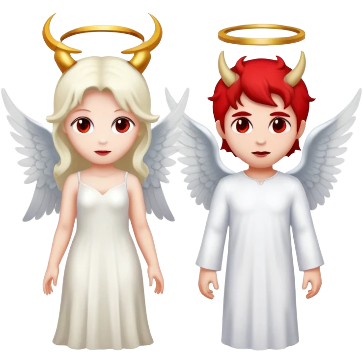 Una pareja de ángel y demonio emoji