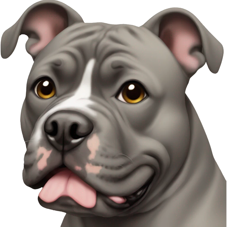 Black American Bully with floppy ears emoji