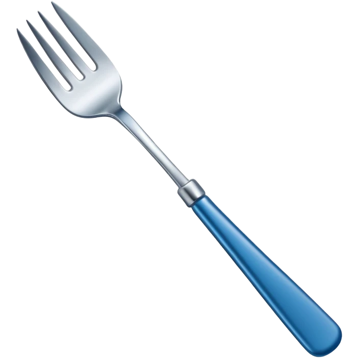 blue-handled dessert fork emoji