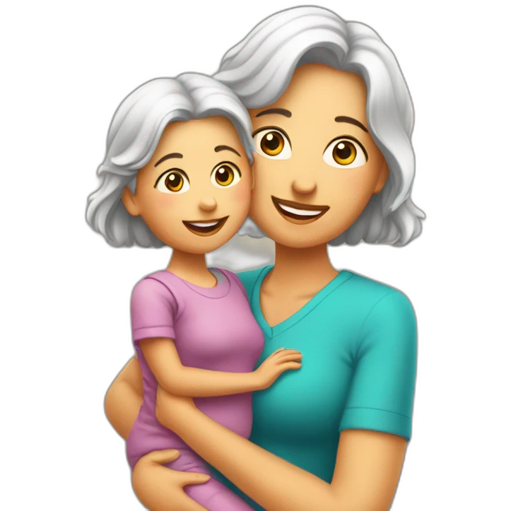 Mamy avec sa petite fille emoji