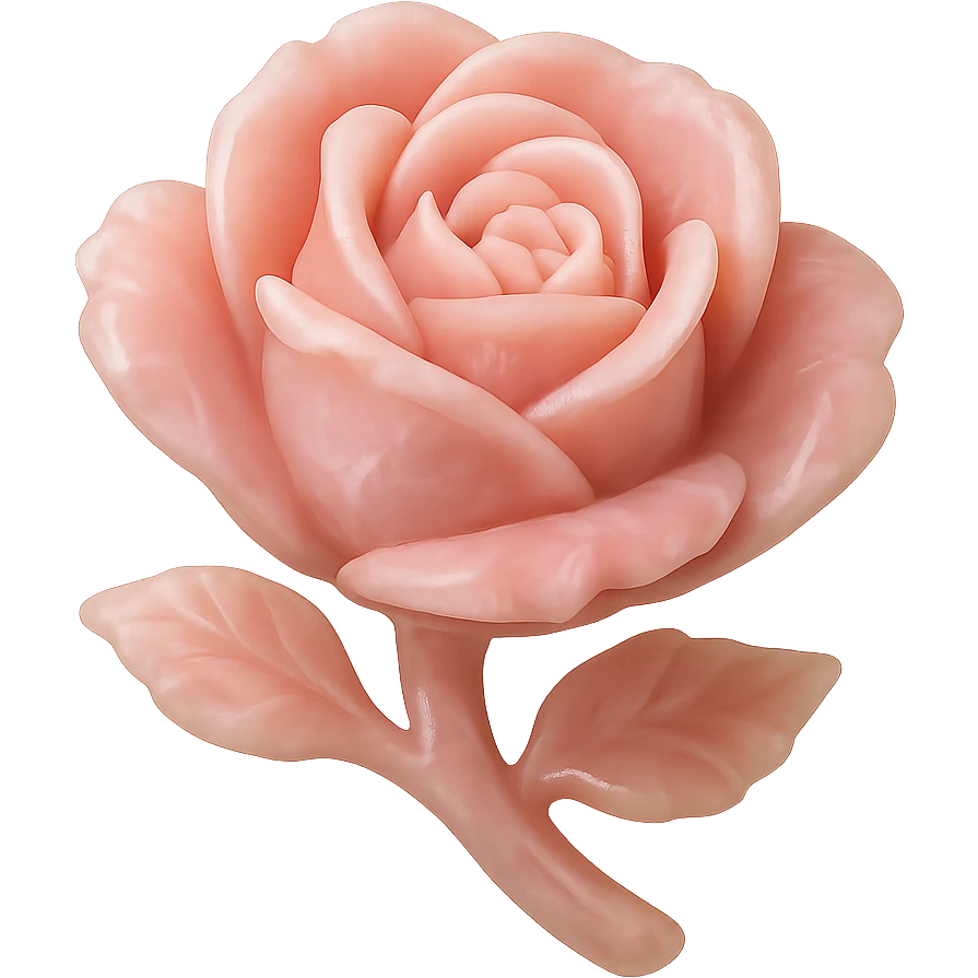 Pink Opal crystal rose flower, remove background emoji