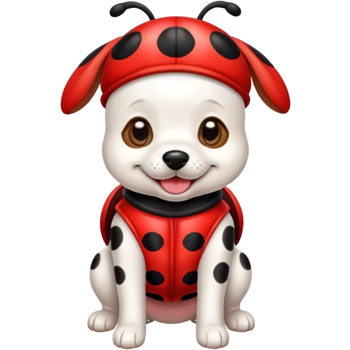 dog wearing a ladybug costume emoji