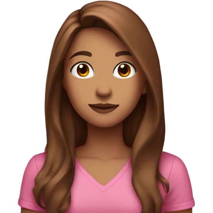 Long brown hair pink outfit  emoji