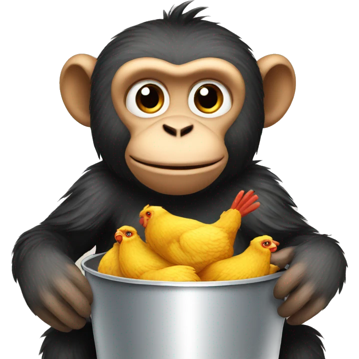 Monkey holding a bucket of chicken  emoji