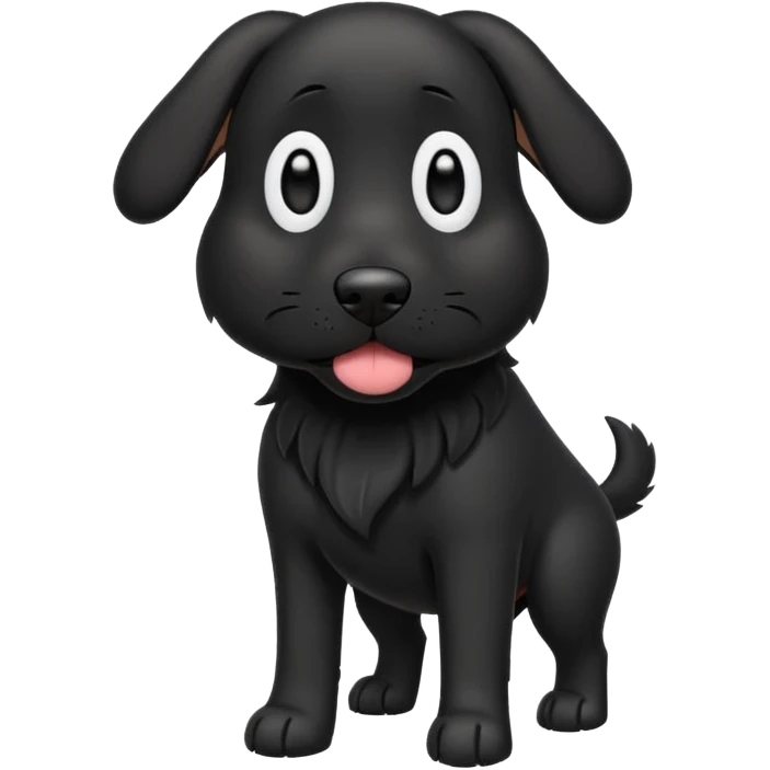Please give me an all black dog with droopy ears as a walking dog emoji emoji