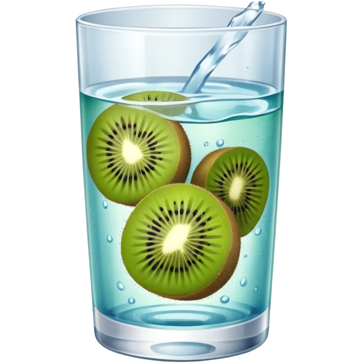 glass of water with kiwi slices emoji