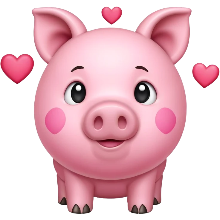 Piggy with hearts emoji