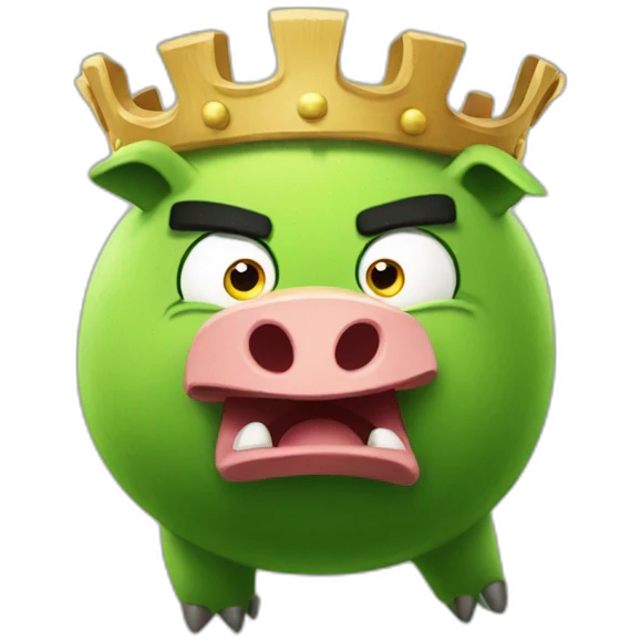 The green king pig from Angry Birds emoji