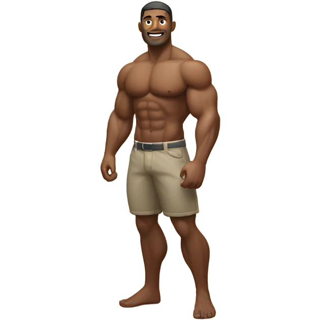 Strong man at beach emoji