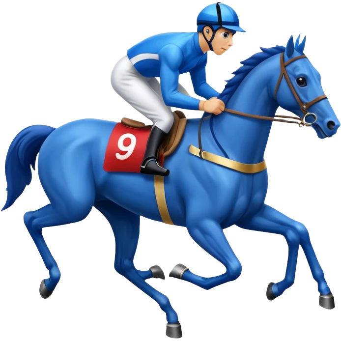 horse racing blue emoji