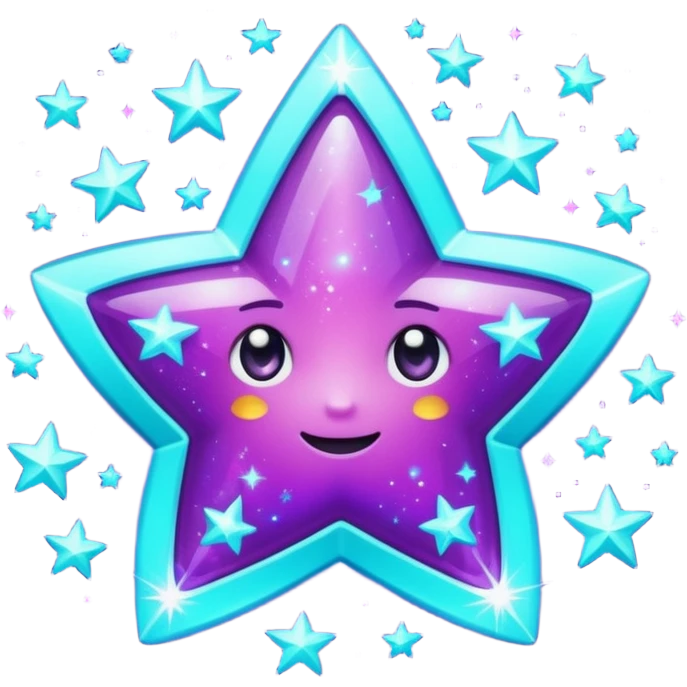 glitter purple and cian star emoji