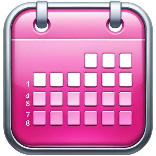 futuristic pink calendar 3 icon emoji