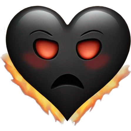 Black heart with flames emoji