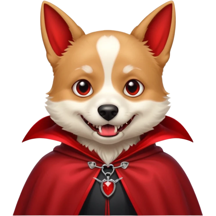 Vampire Pet, Dog in red collar cloak emoji