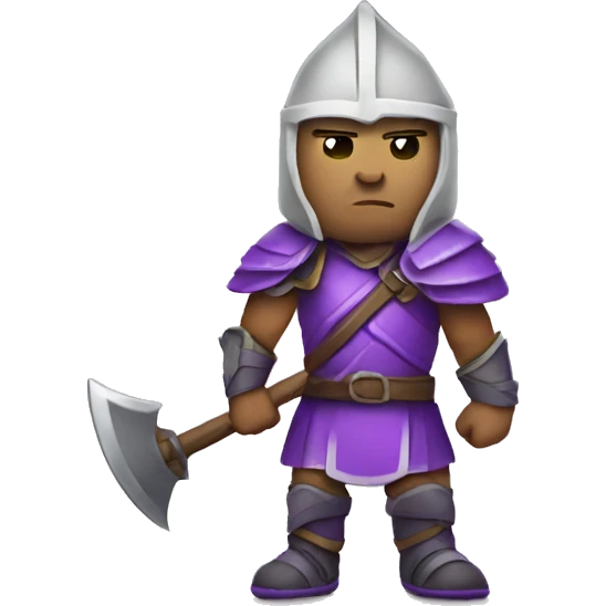 White warrior whit purple armor and axe emoji
