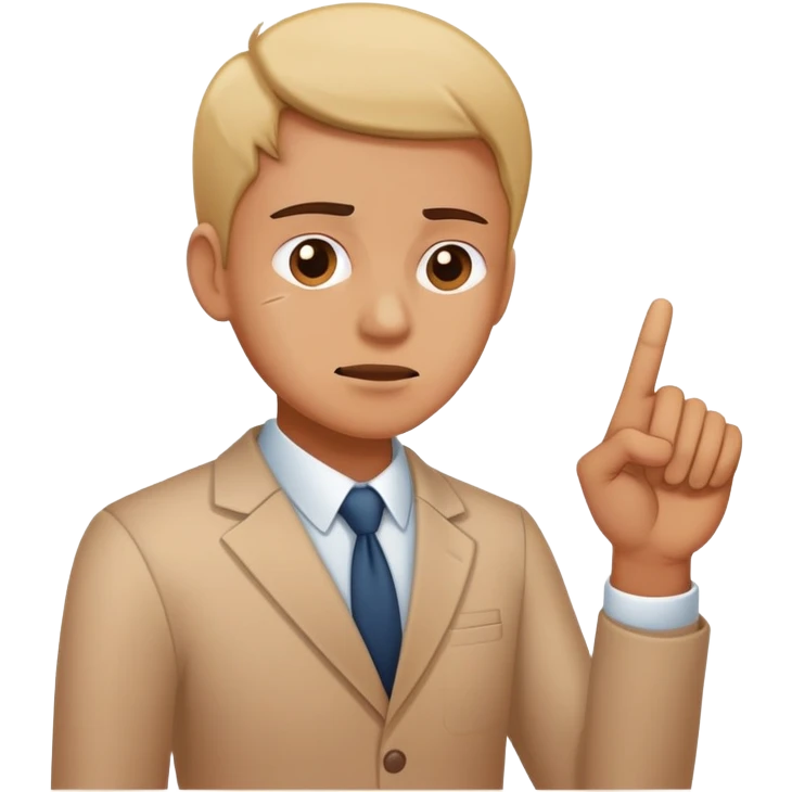 A person pointing at a painful spot or problem area, business pain point concept emoji