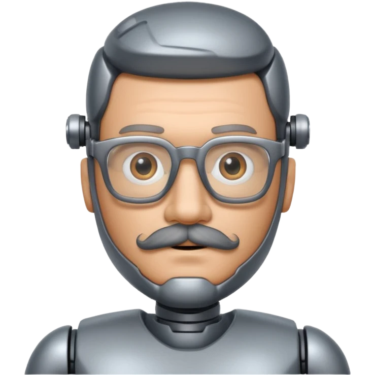 robotic man with glasses mustache  emoji