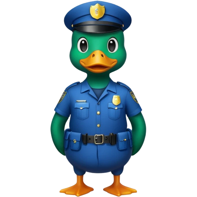Police balck duck full body emoji