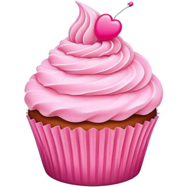 cupcake with pink icing emoji