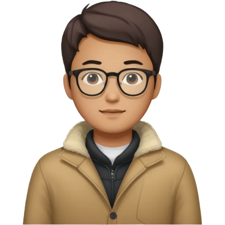 Korean 31-year-old male marketer / Wears warm clothes / Wears glasses emoji