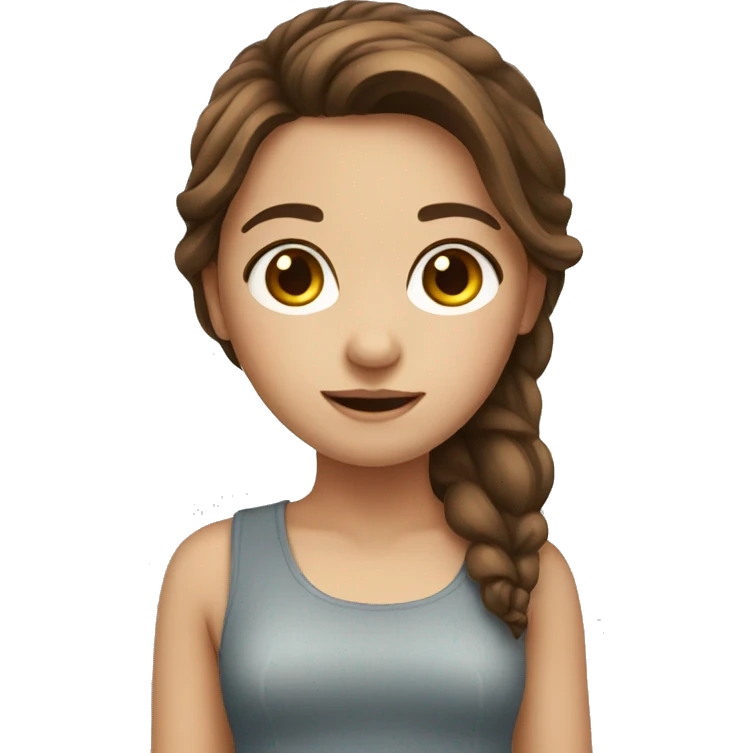 cute brown hair girl emoji