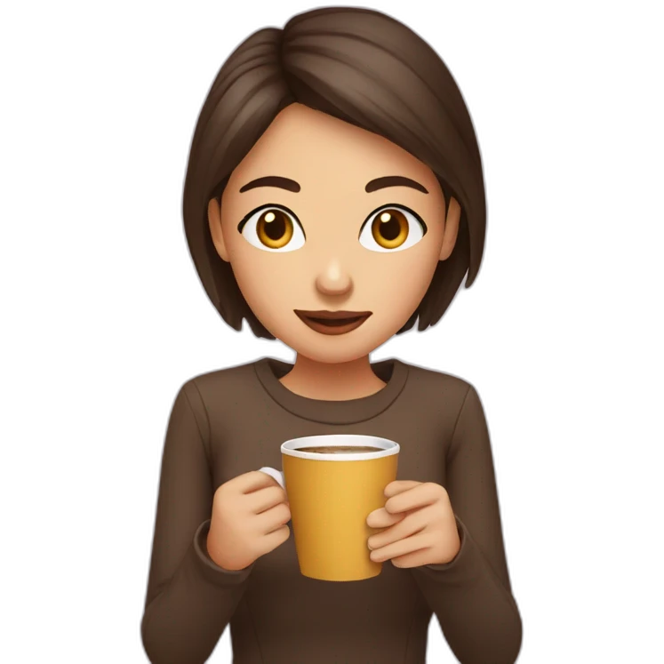 girl head who drink coffee emoji