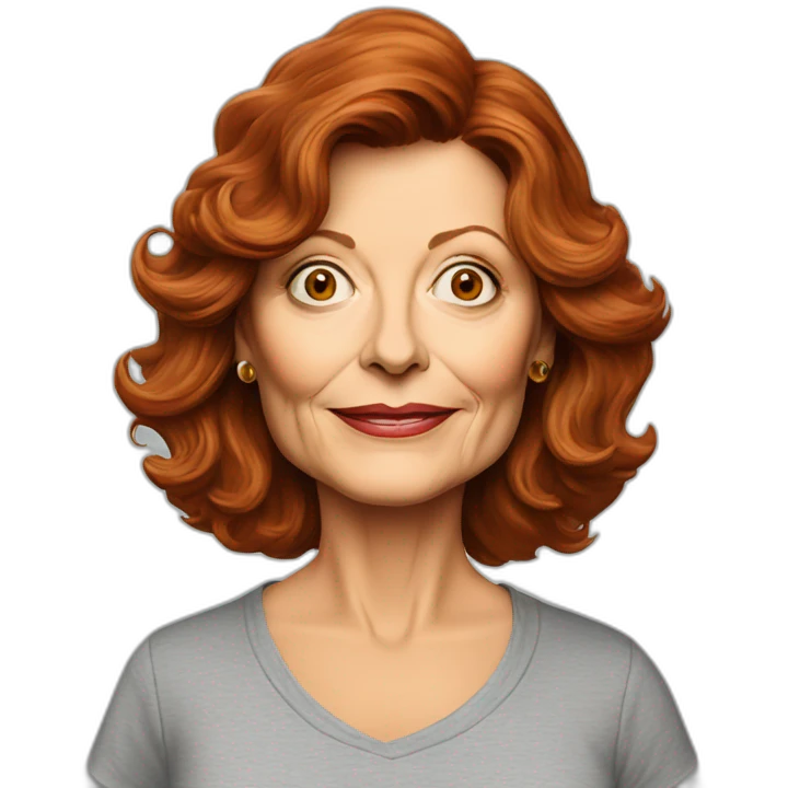 actor susan sarandon cartoon wearing tee emoji