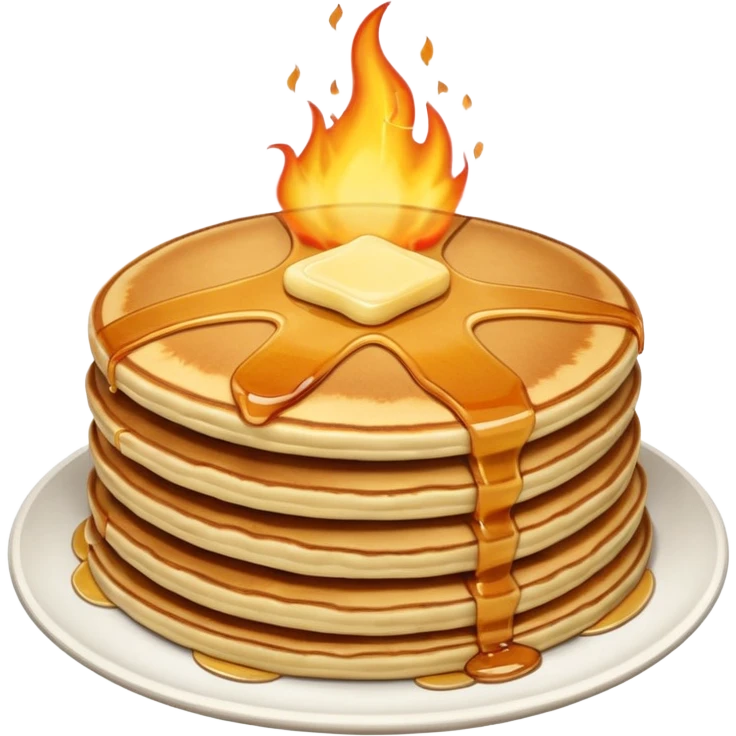pancake on fire emoji