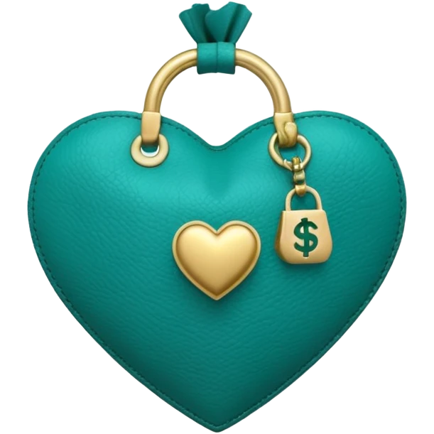 Teal heart with money bag emoji