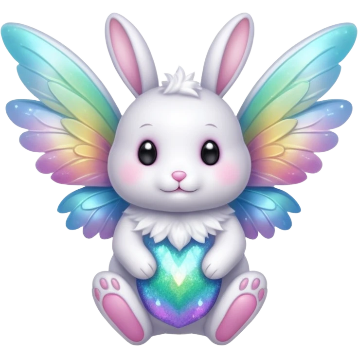 Fairy glitter bunny with Wings  emoji