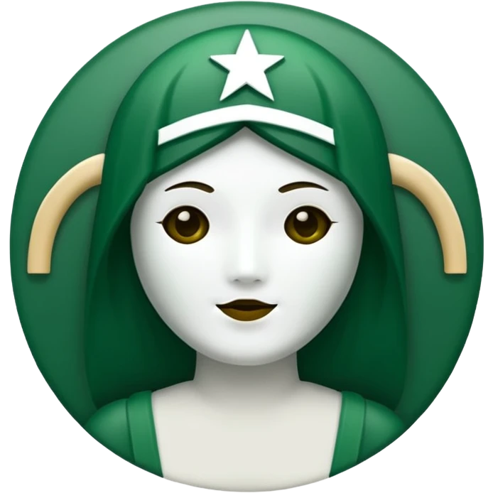 Star colored starbucks green, no face emoji