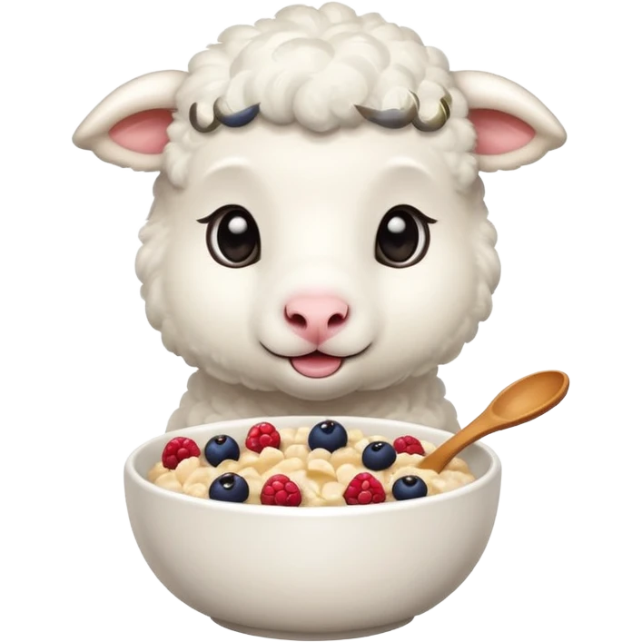 Lamb with oatmeal and berries emoji