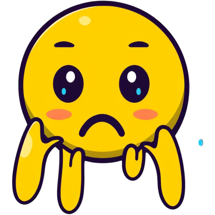 yellow emoji sad wigh tears  emoji