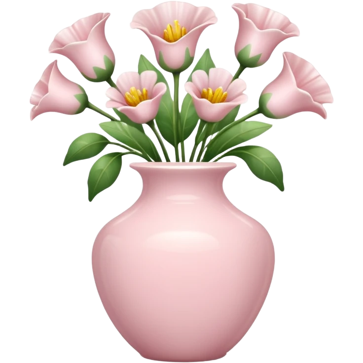 Pale pink shell vase with flowers emoji