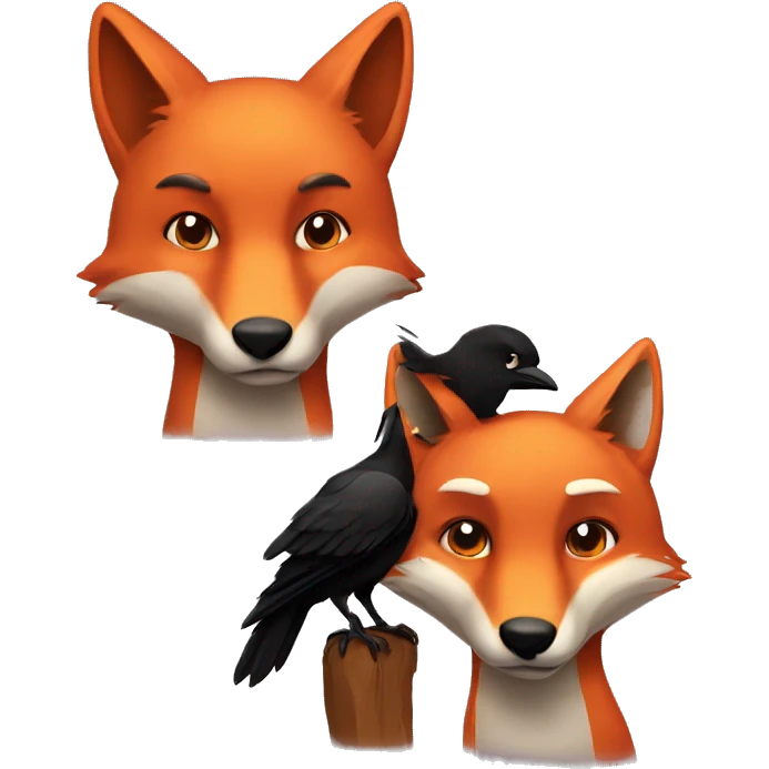 fox and a crow emoji