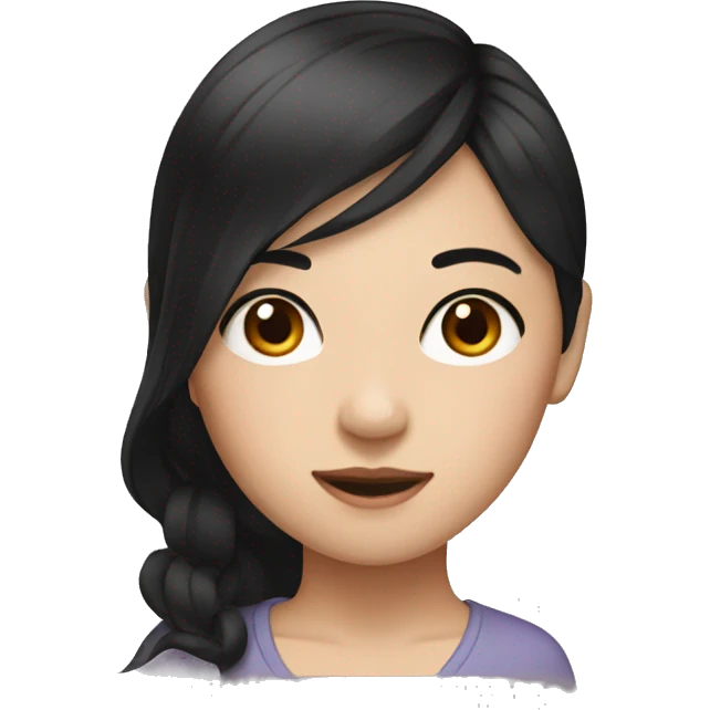 Asian girl with black hair emoji